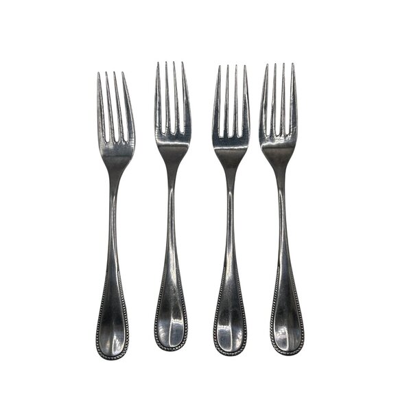 Set Of 4 Oxford Hall Crystal Palace Stainless Flatware dinner Forks glossy - Picture 5 of 5